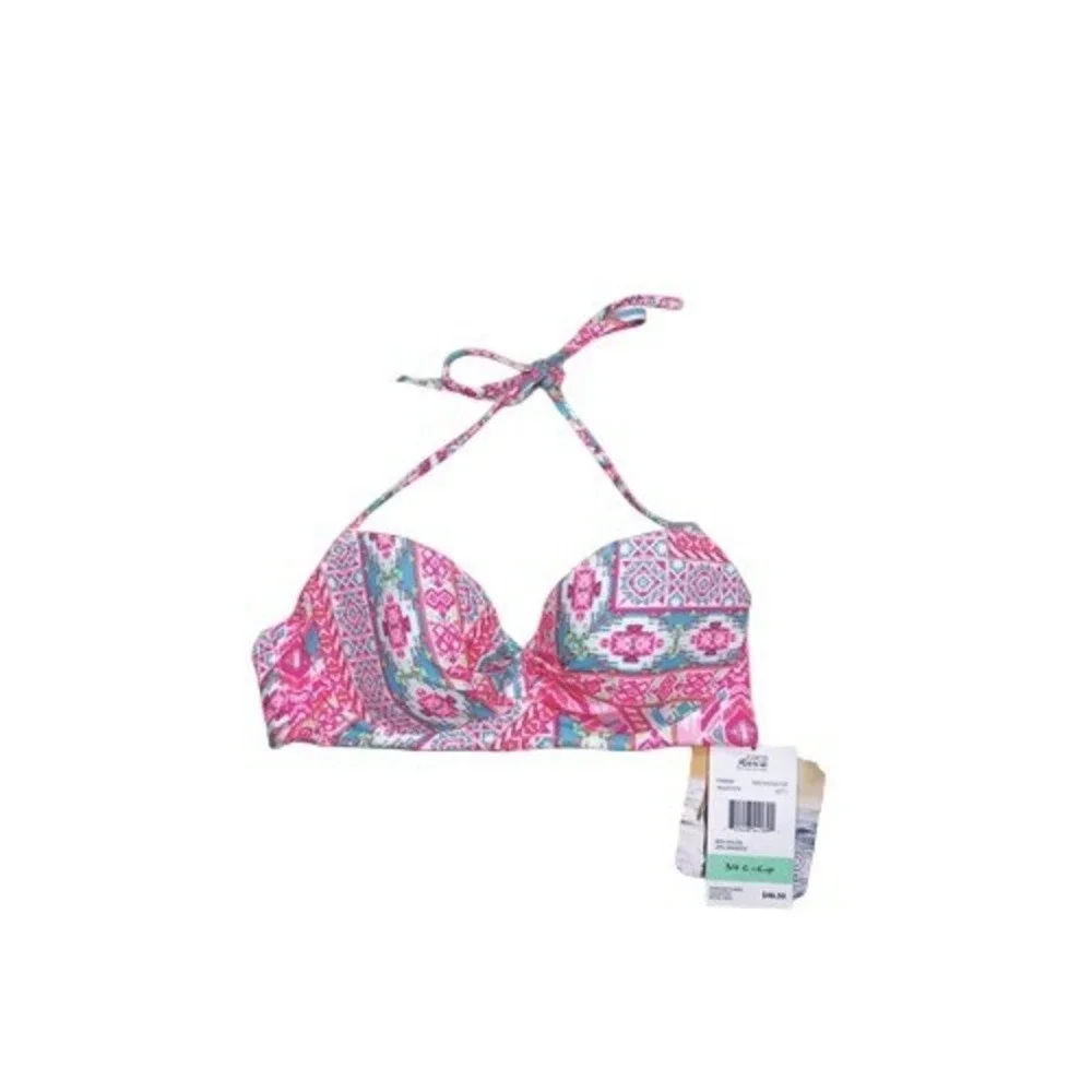 Coco Rave Nixie Bandeau Top Playa It Cool Pink Multi Size 34C